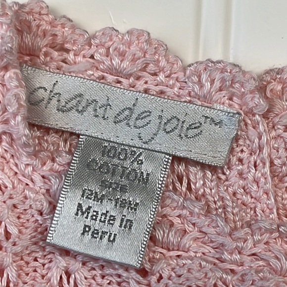 Chant de Joie White and Pink Knit Romper Size 12-18 Months - Picture 7 of 12